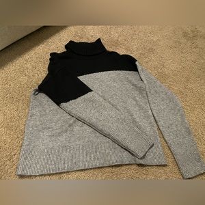 Anthropologie Color-block Sweater- Grey and Black- Size Medium